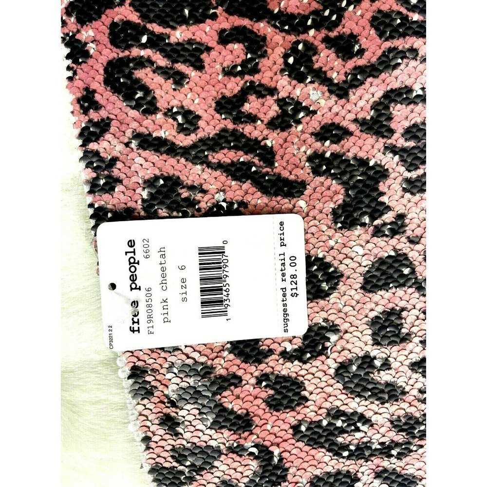 Mini Skirt, Cheetah-Print Skinny Sequin Mini by Free People - Pink Cheetah, 6 - Picture 4 of 12